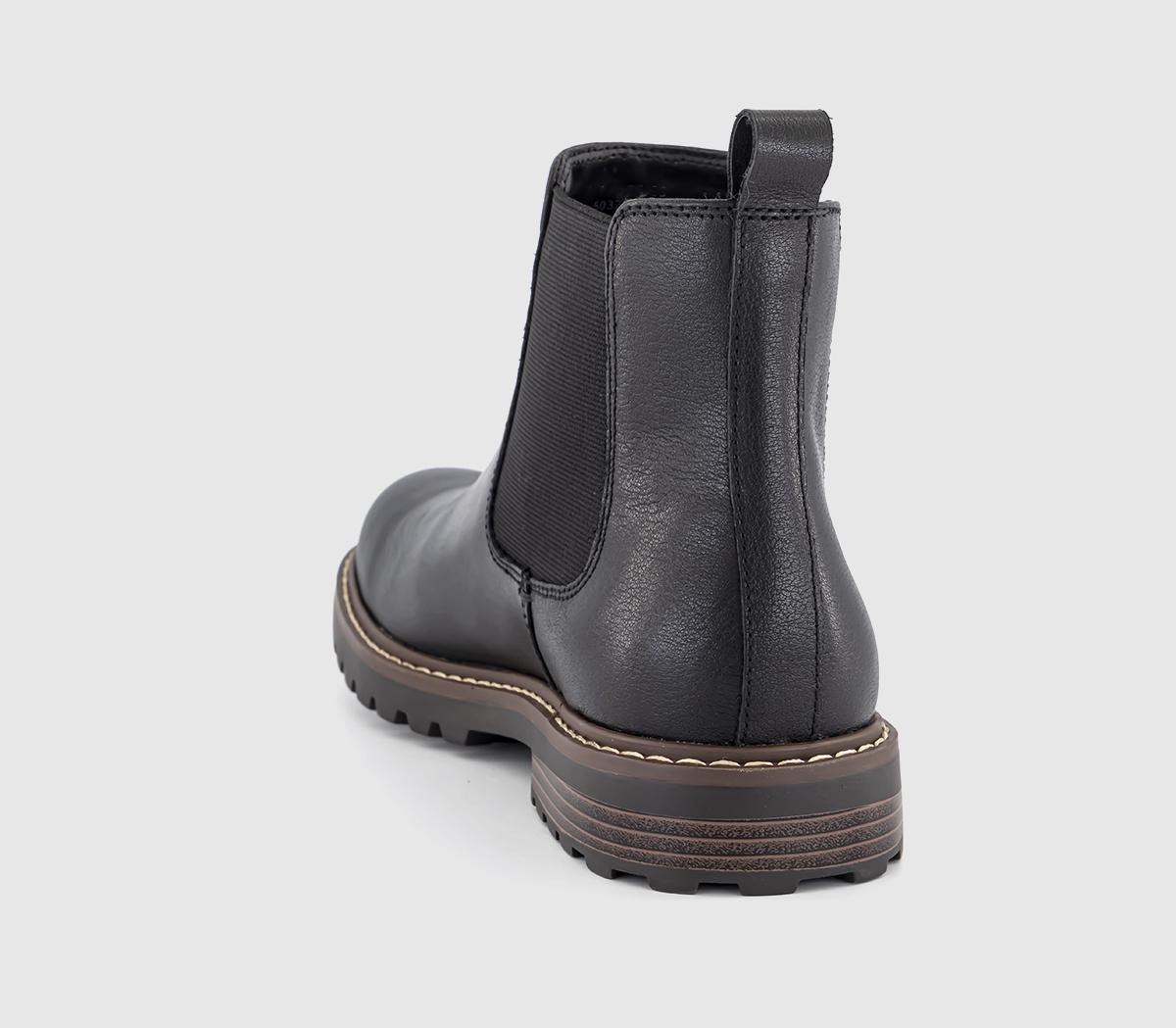 OFFICEBurford Cleated Chelsea BootsBlack Leather