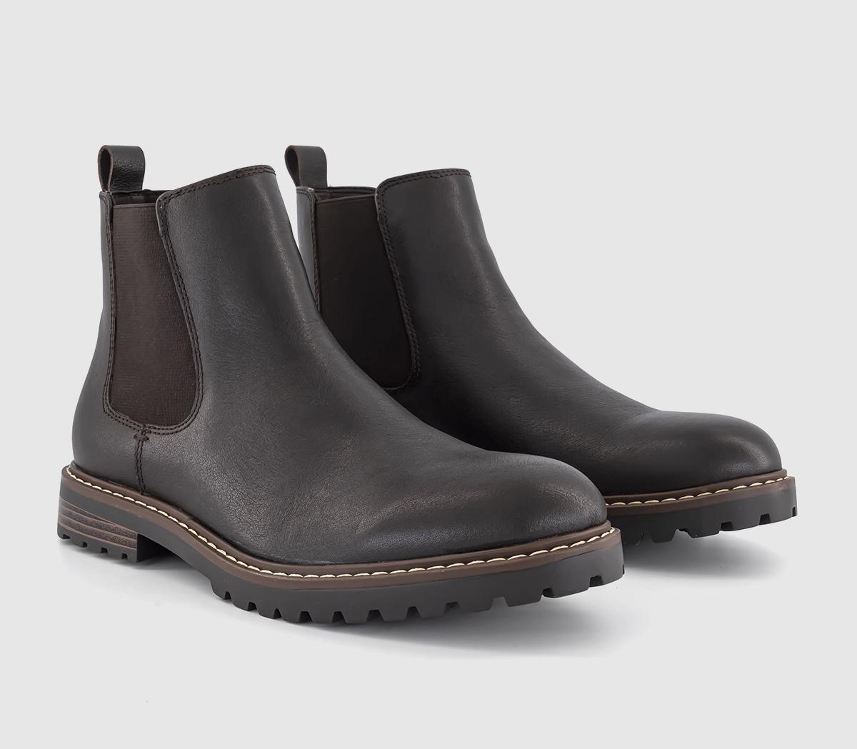 OFFICEBurford Cleated Chelsea BootsBrown Leather