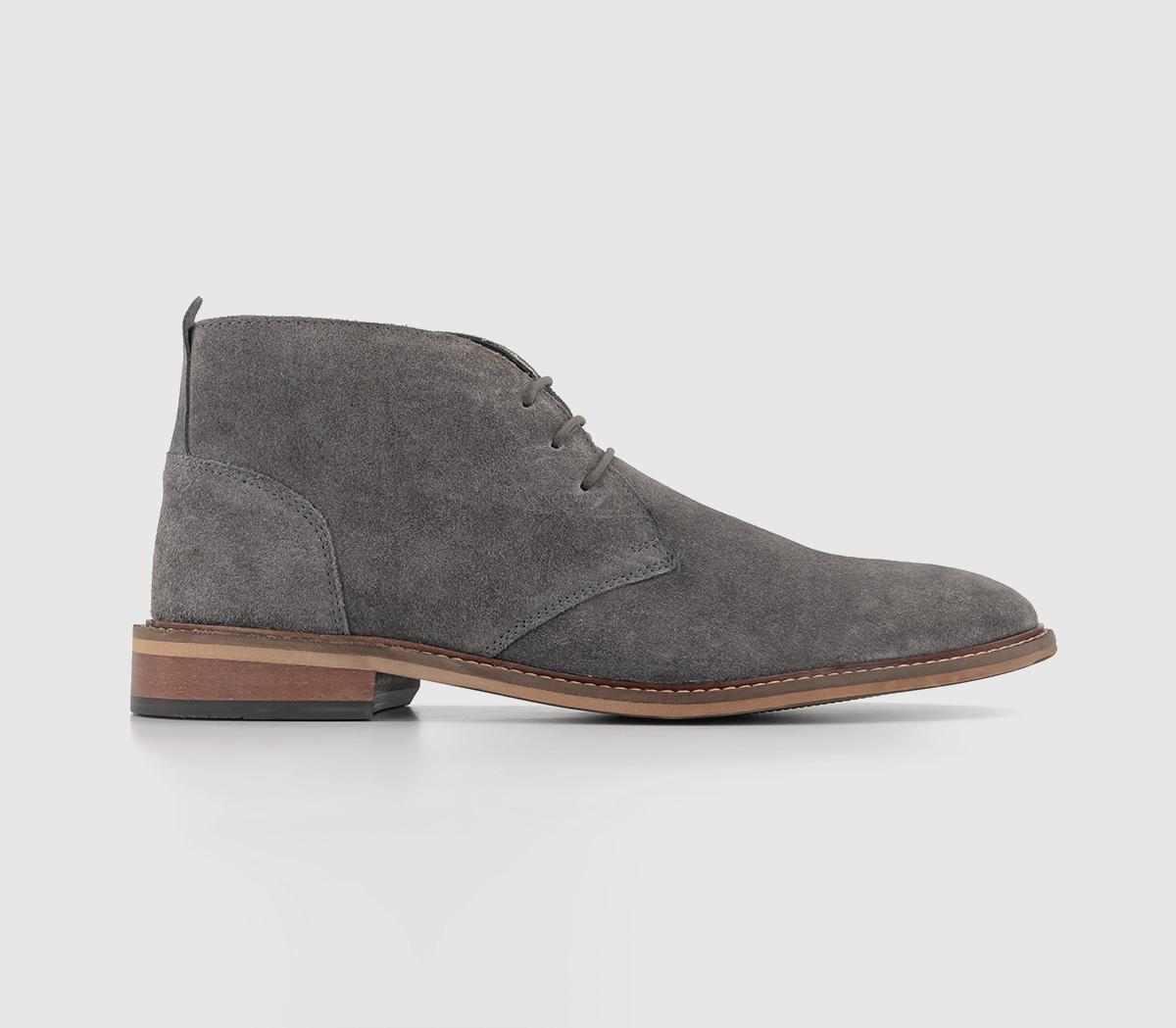 Mens grey 2024 suede chukka boots