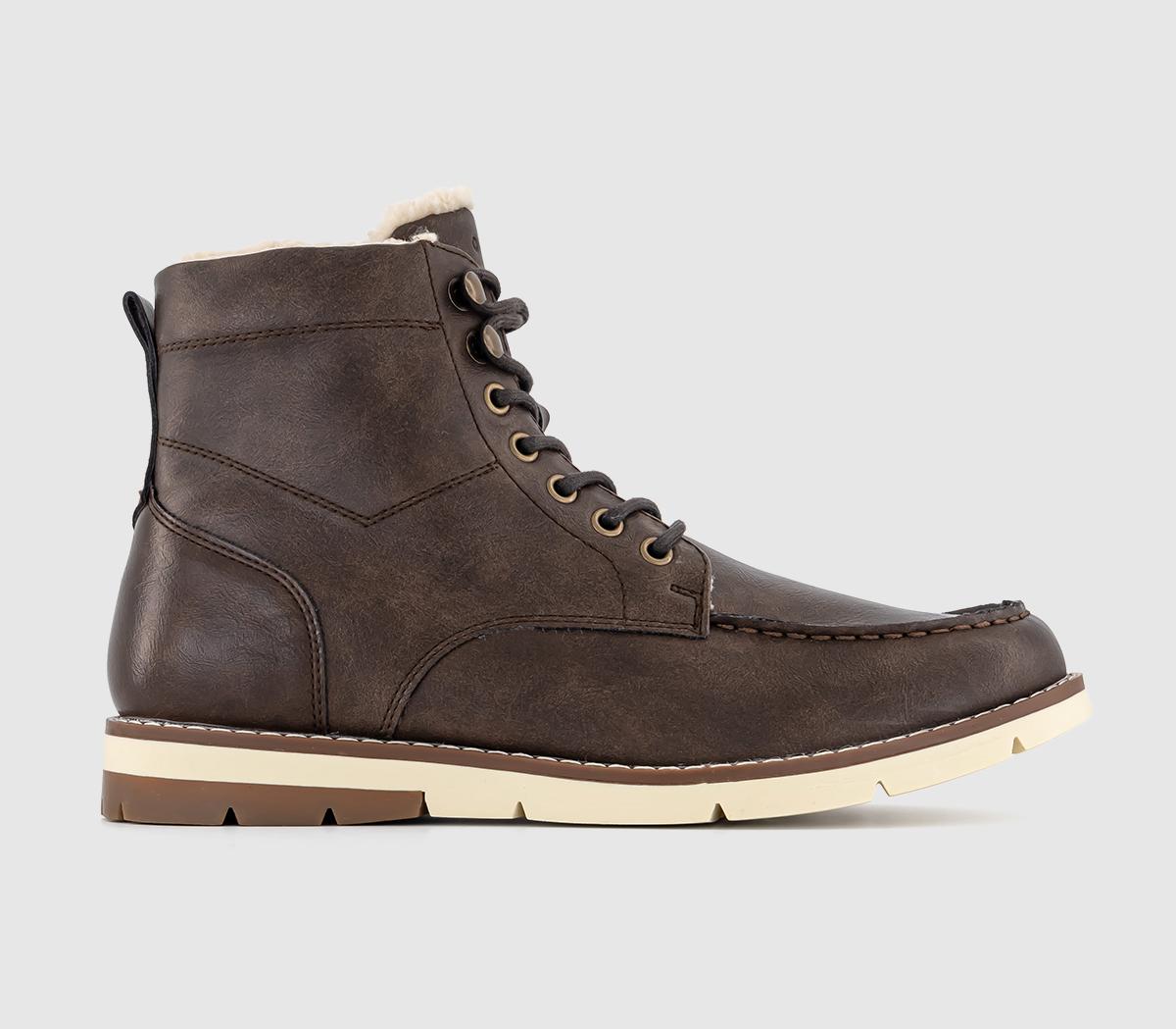 OFFICE Bennett Apron Borg Lined Hybrid Boots Brown - Men’s Boots