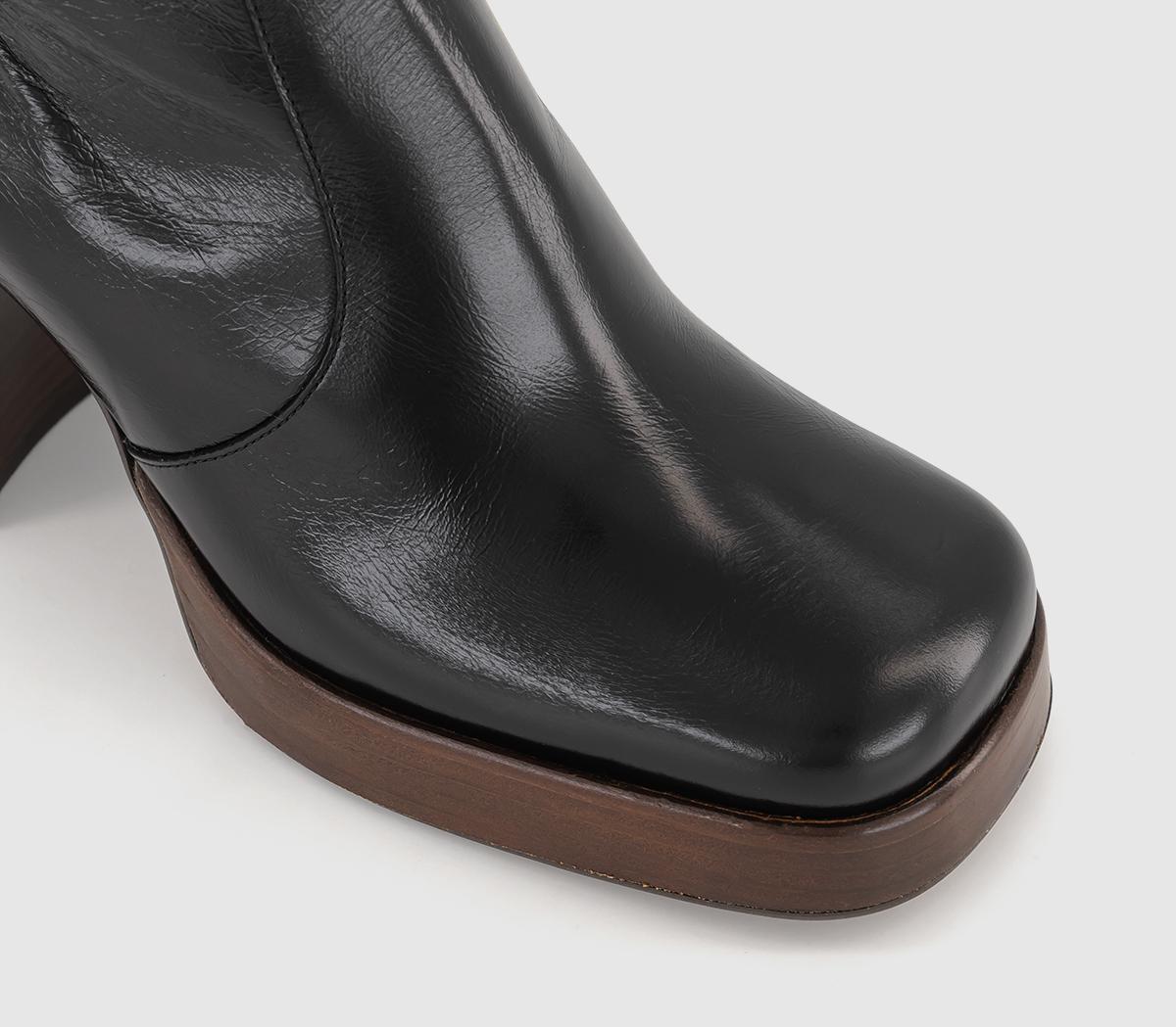 OFFICEArlo Heeled Platform BootsBlack Leather