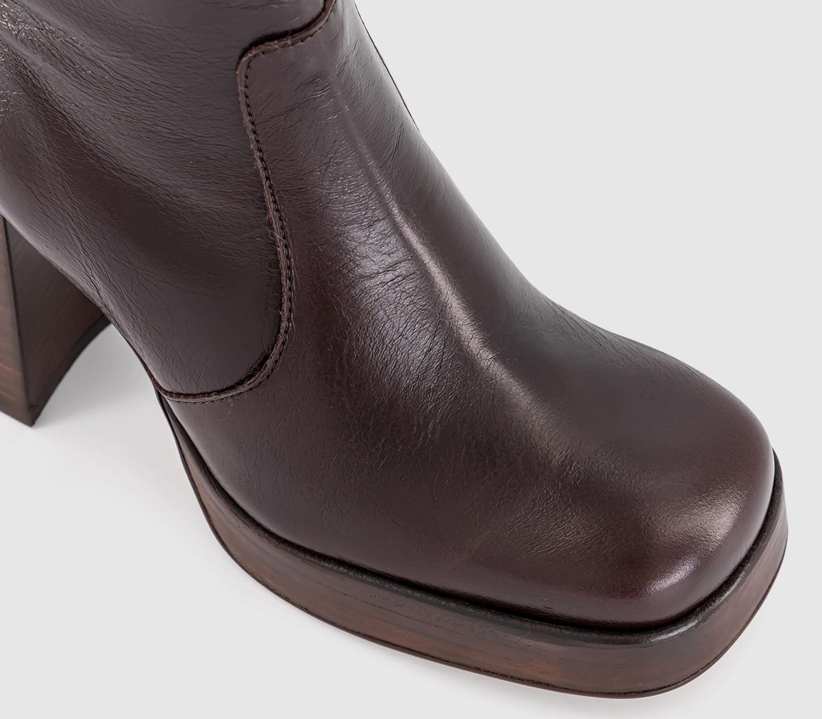 OFFICEArlo Heeled Platform Boots OFFICEArlo Heeled Platform BootsDark Choc Leather
