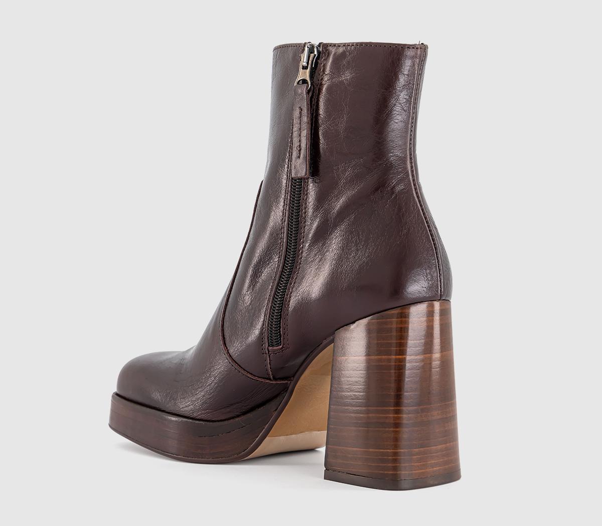 OFFICEArlo Heeled Platform Boots OFFICEArlo Heeled Platform BootsDark Choc Leather