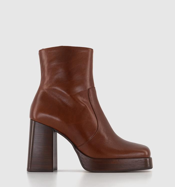 Frye Boots Goldie Mule Womens 6.5 Brown Leather Platform Heels Shoes Retro  Y2K | eBay