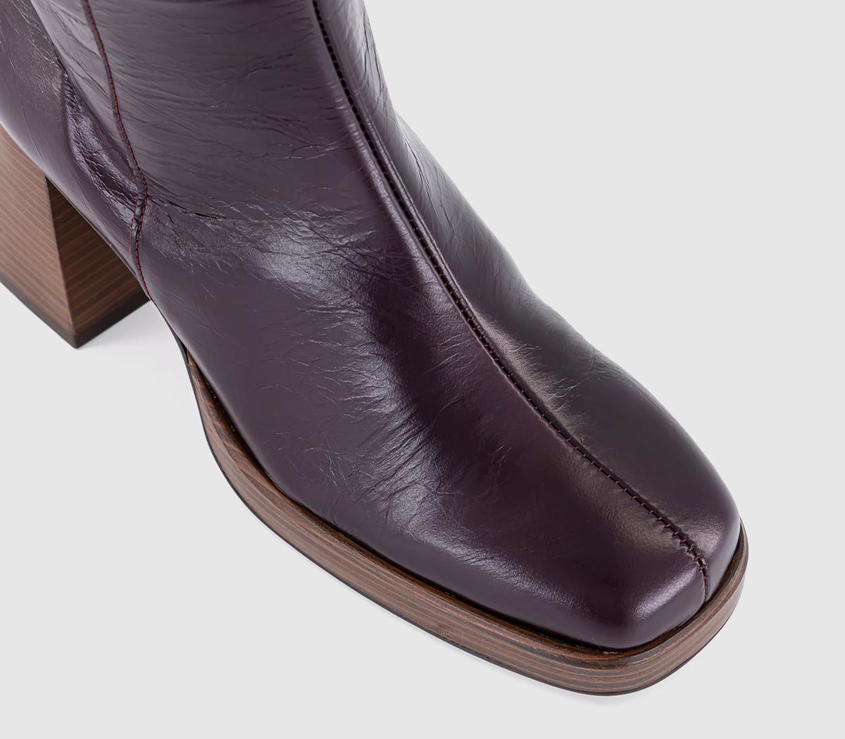 OFFICEKlara Platfrom Heeled Knee Boots OFFICEKlara Platfrom Heeled Knee BootsBerry Leather