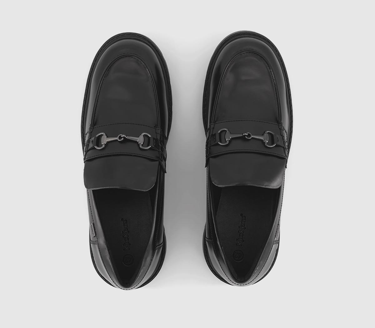 Kickers Kori Charm Loafers Black Leather - School Shoes and Accessories