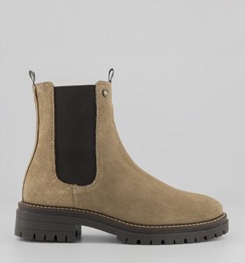 Barbour Evie Chelsea Boots Trench Brown Suede