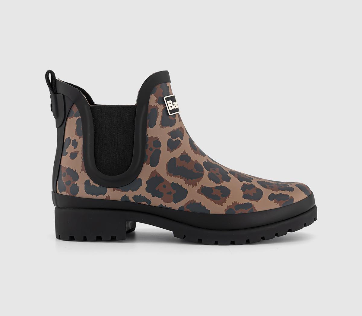 Barbour Womens Aubrey Welly Boots Leopard Multi, 7