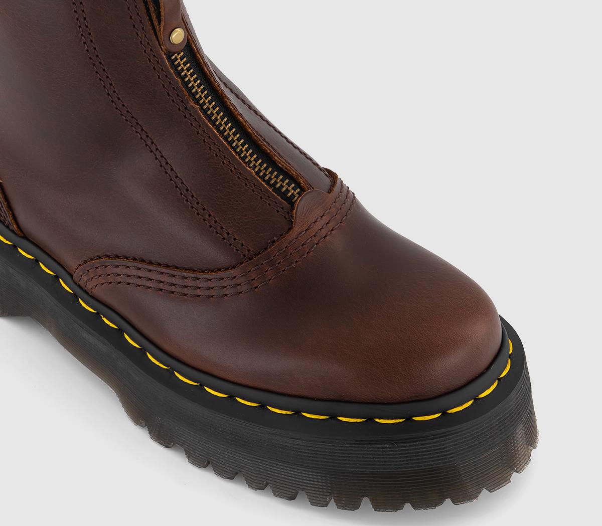 Dr. Martens Jetta Platform Boots Brown Women's Ankle Boots