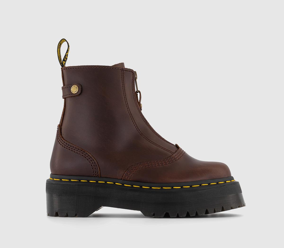 Dr. Martens Jetta Platform Boots Brown Women s Ankle Boots