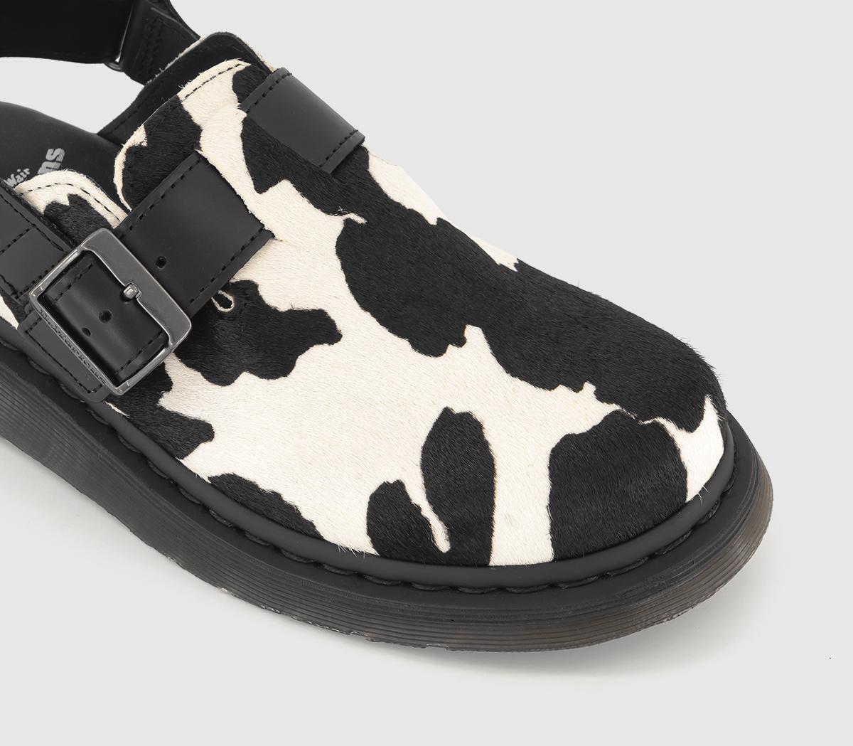 Dr. MartensJorge Cow Print ClogsBlack White Hair On Atlas