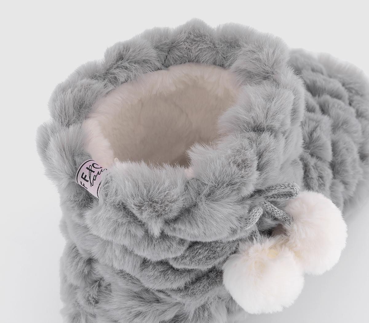 OFFICE LoungeRiley Pom Pom Slipper BootsGrey