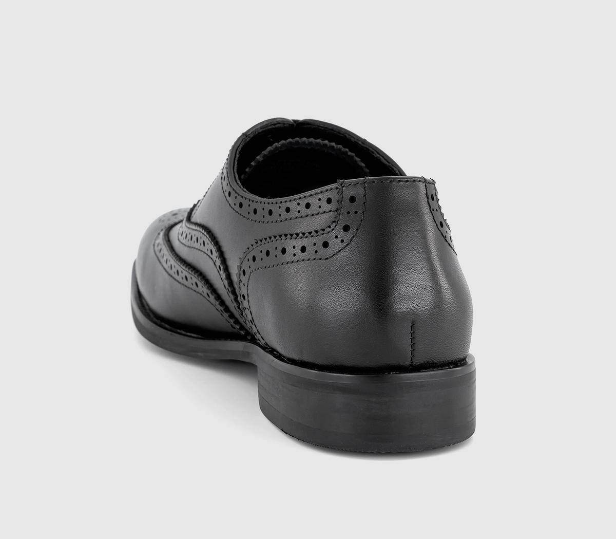 OFFICE Milton Oxford Brogue Shoes Black Leather - Men’s Smart Shoes