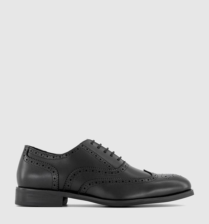 OFFICE Milton Oxford Brogue Shoes Black Leather