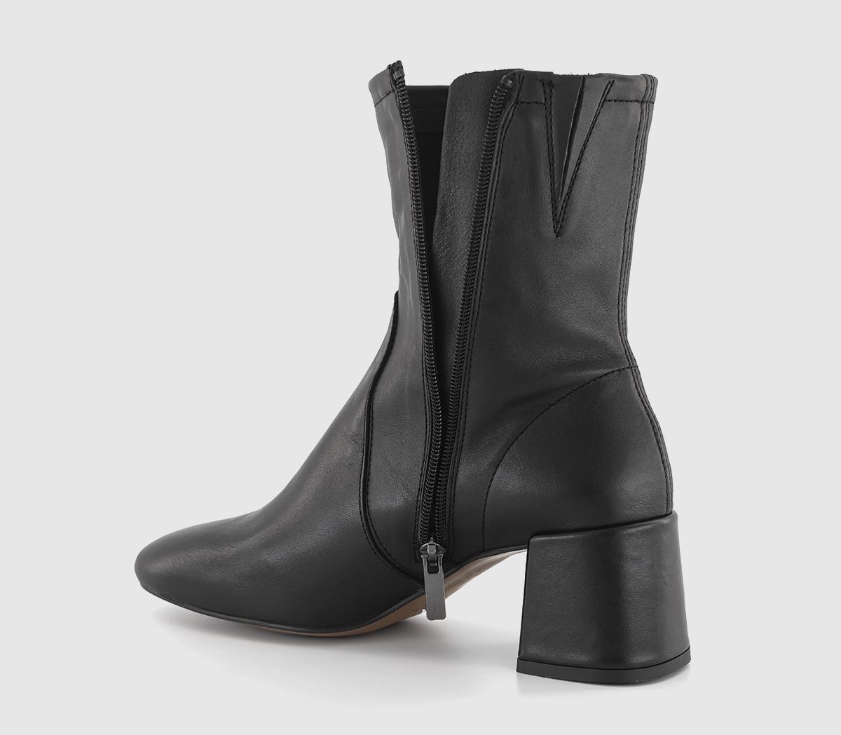 OFFICEAlexis Unlined Heeled Ankle BootsBlack Leather
