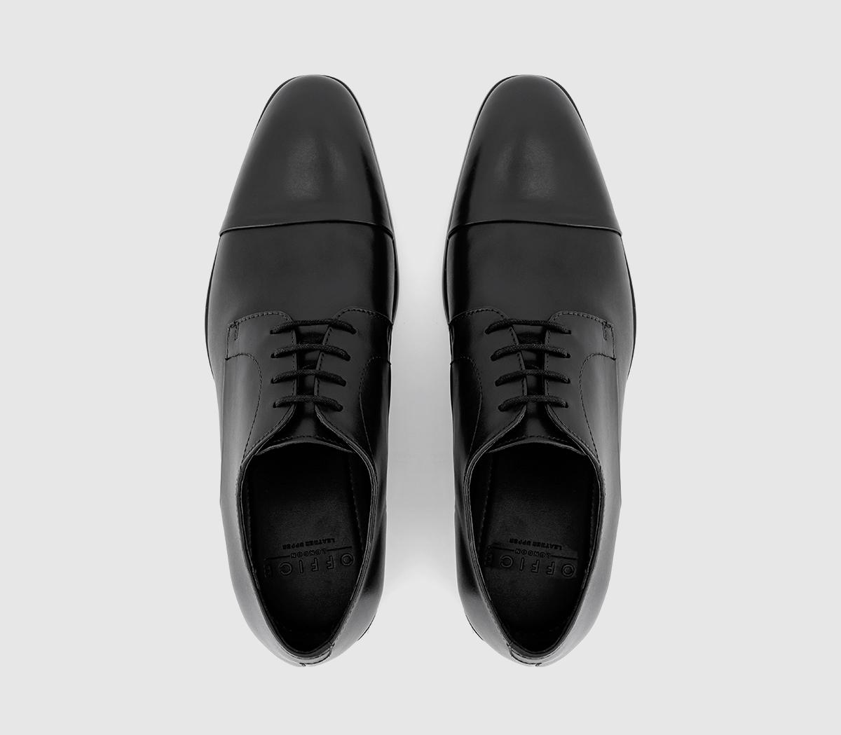 OFFICE Marlow Toe Cap Derby Black Leather - Men’s Smart Shoes