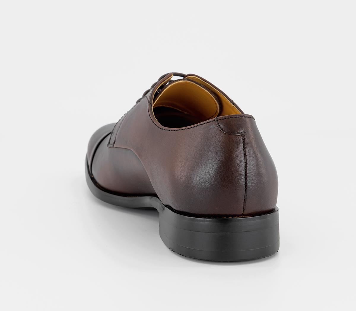 OFFICE Marlow Toe Cap Derby Brown Leather - Men’s Smart Shoes