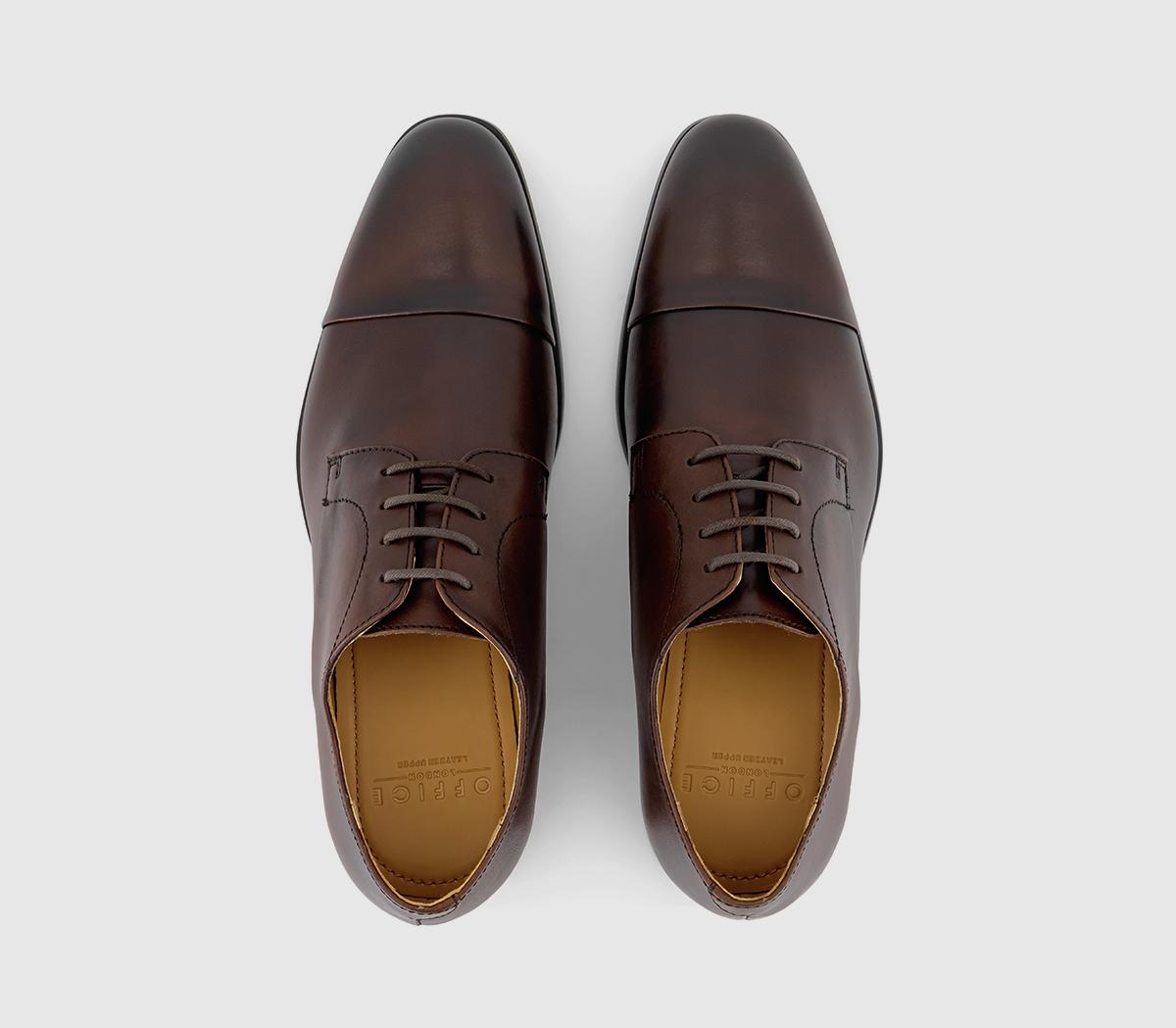 OFFICE Marlow Toe Cap Derby OFFICE Marlow Toe Cap Derby Brown Leather