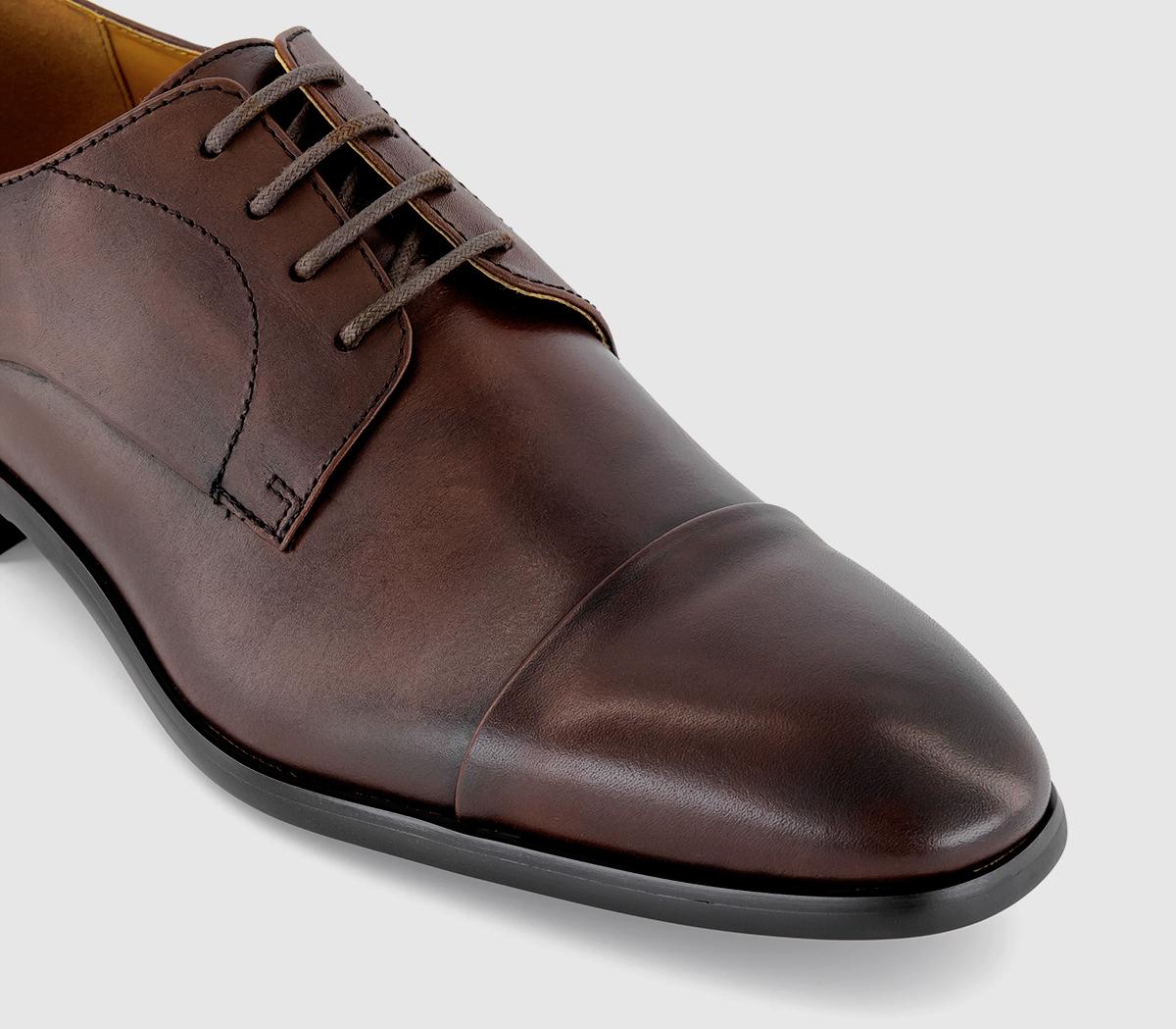 OFFICE Marlow Toe Cap Derby OFFICE Marlow Toe Cap Derby Brown Leather