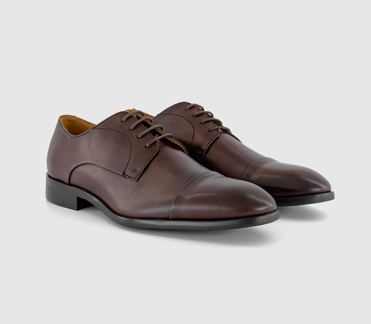 OFFICE Marlow Toe Cap Derby OFFICE Marlow Toe Cap Derby Brown Leather
