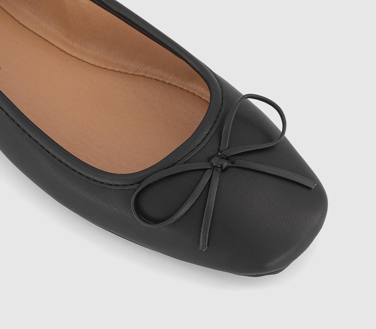 OFFICEFive Star Square Toe Ballerina Shoes Black