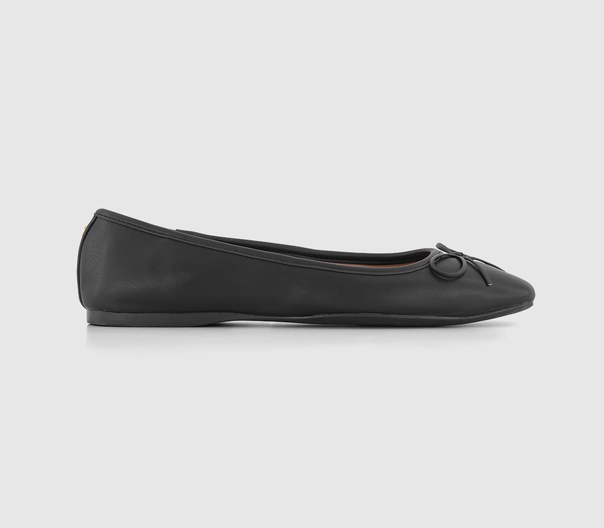 Office black flat store shoes