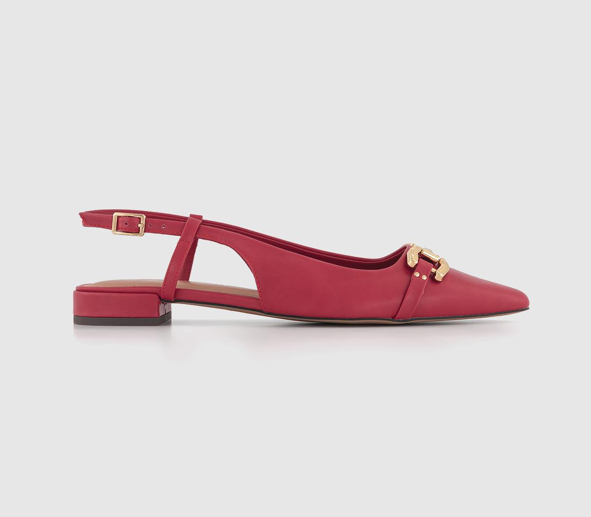 Fruity Pointed Trim Sling Backs Red