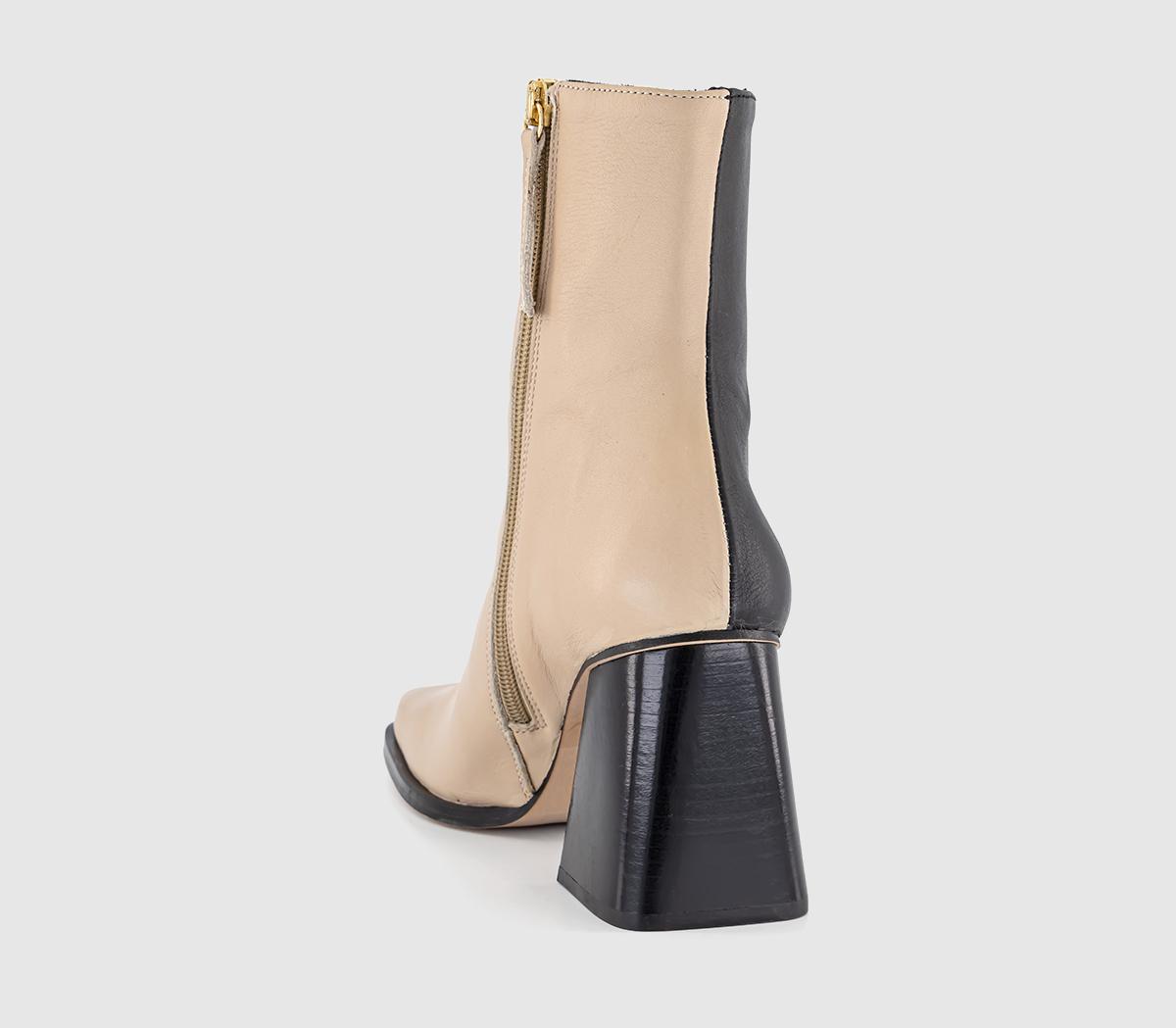 ALOHASSouth Bicolor Heeled Ankle Boots ALOHASSouth Bicolor Heeled Ankle BootsBlack Cream