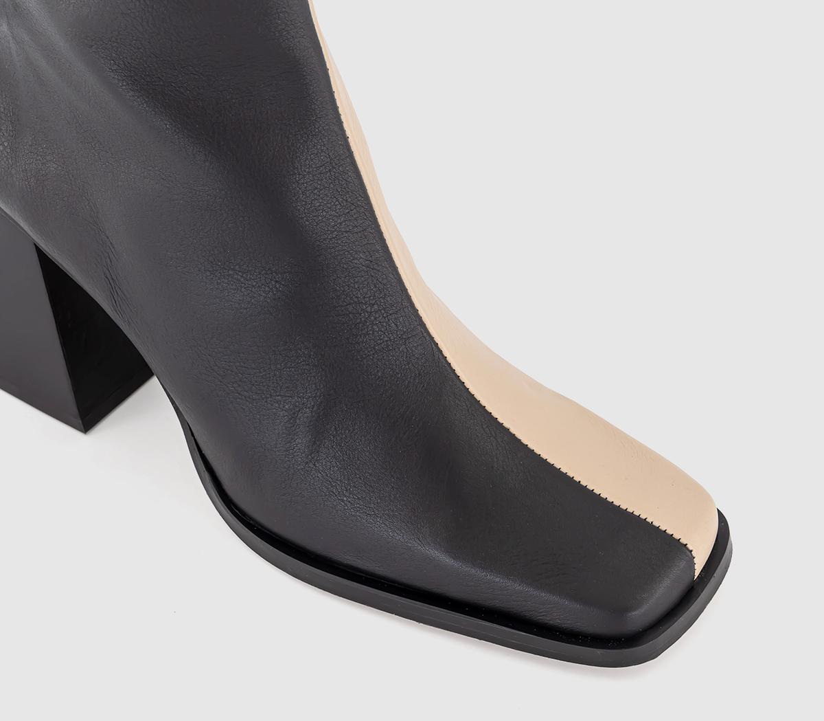ALOHASSouth Bicolor Heeled Ankle Boots ALOHASSouth Bicolor Heeled Ankle BootsBlack Cream