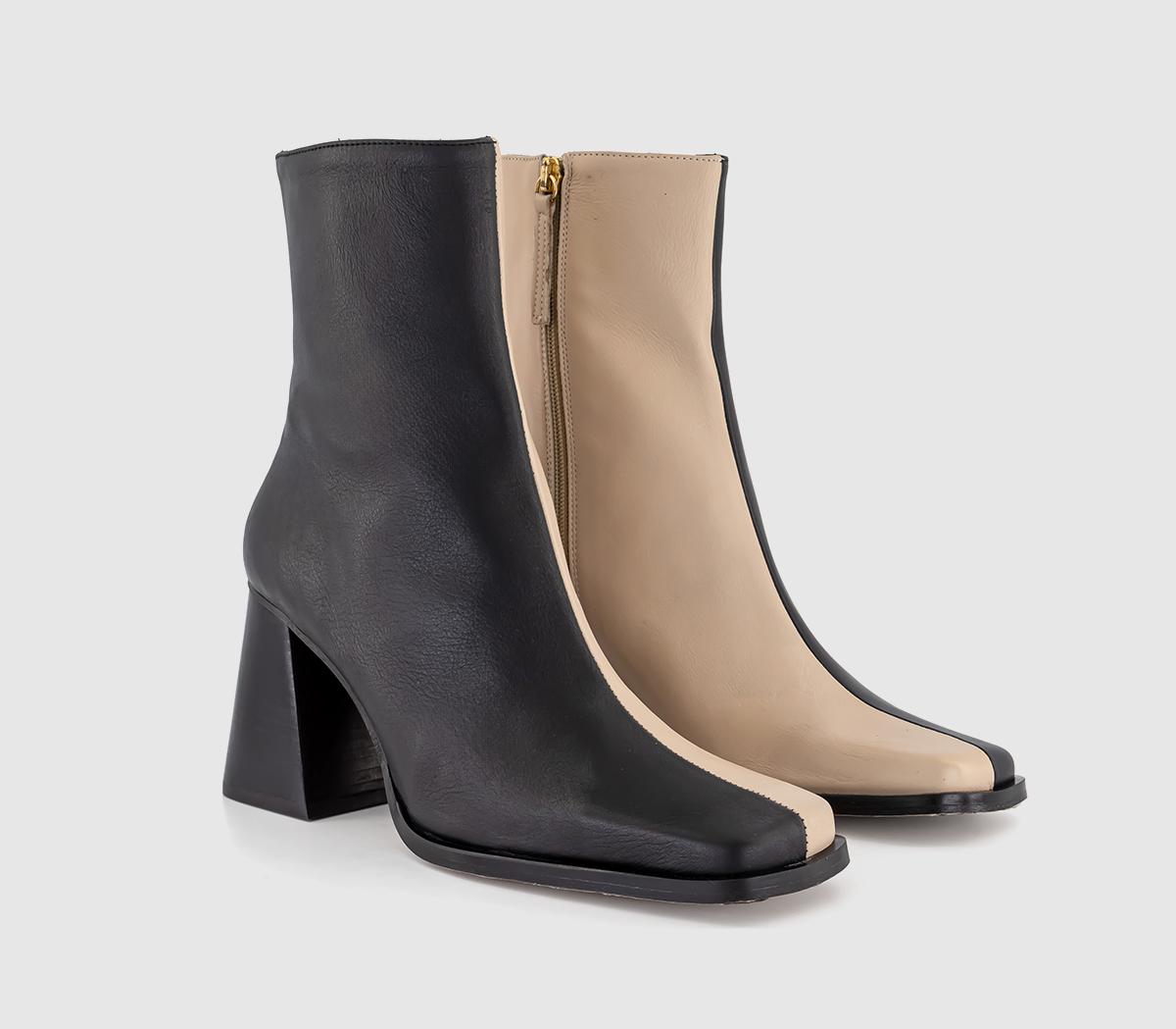 ALOHASSouth Bicolor Heeled Ankle Boots ALOHASSouth Bicolor Heeled Ankle BootsBlack Cream