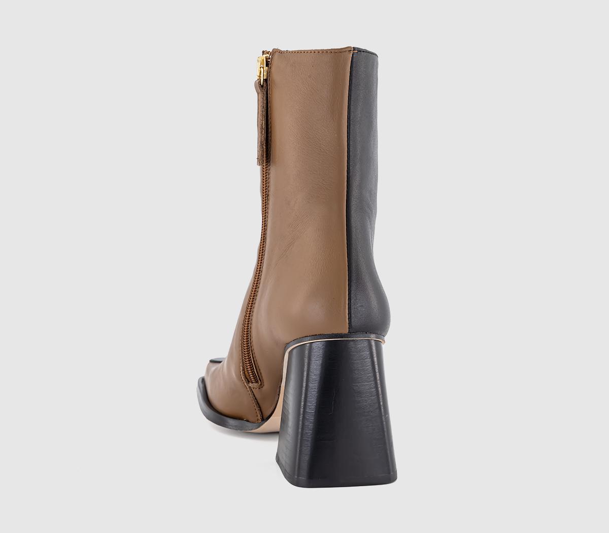 ALOHASBlair Bicolor Ankle BootBlack Camel