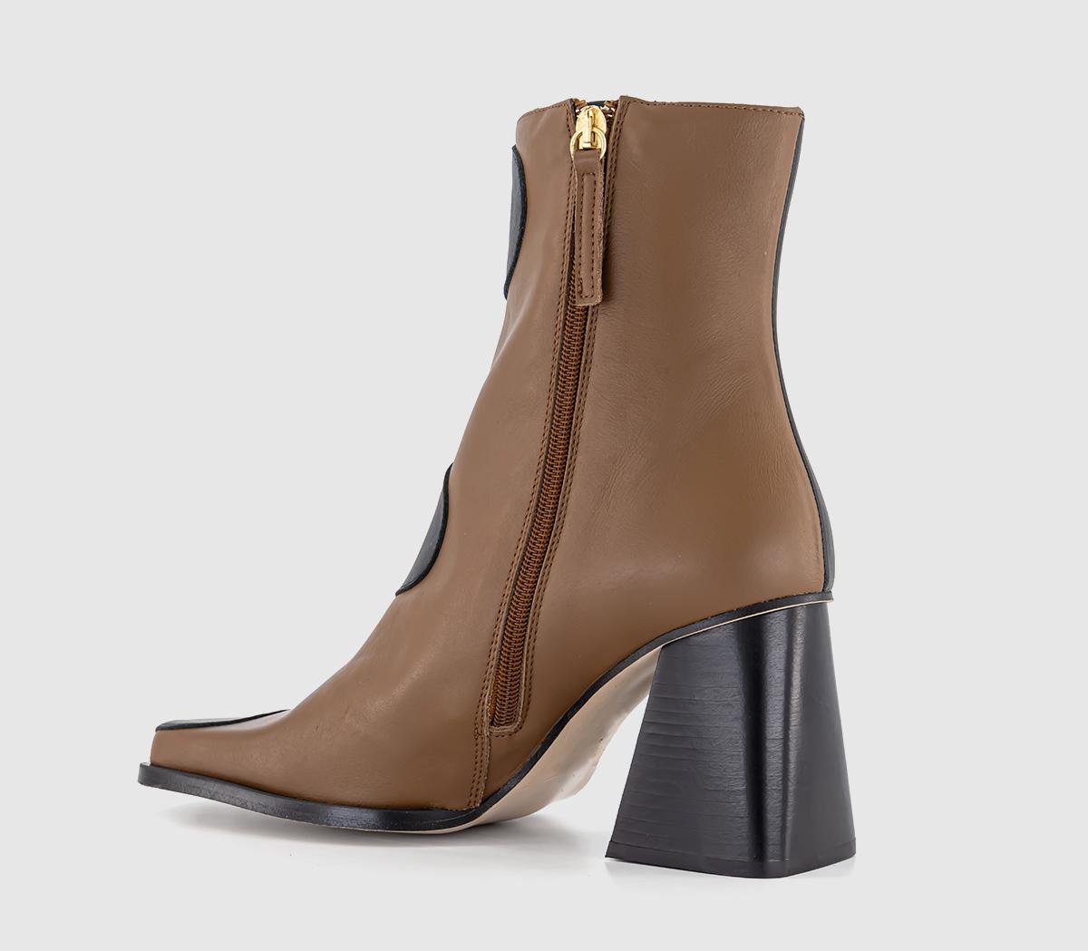 ALOHASBlair Bicolor Ankle BootBlack Camel