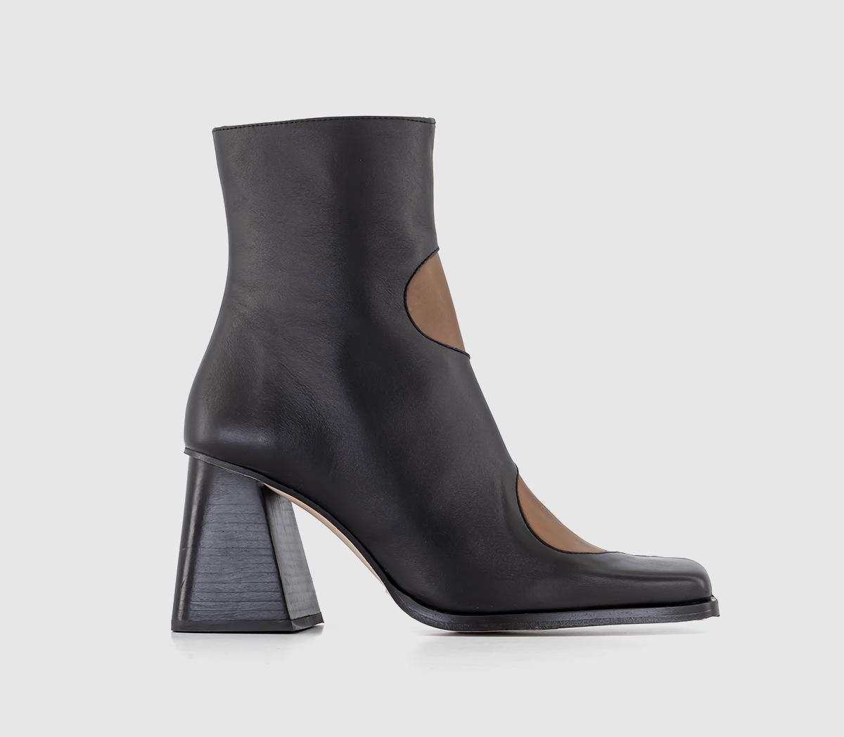 ALOHASBlair Bicolor Ankle BootBlack Camel