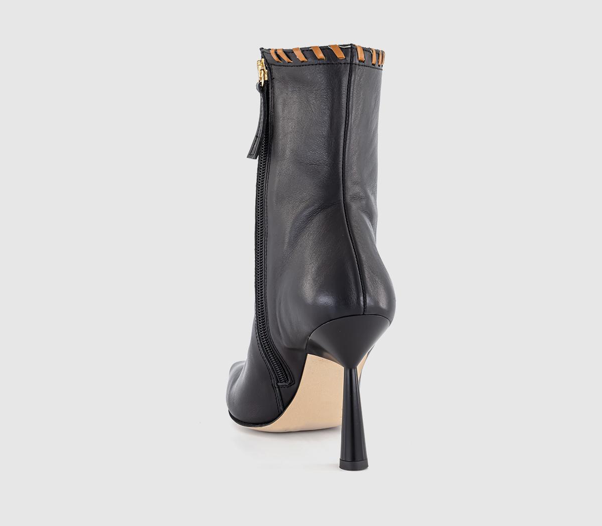 ALOHASLeo Stileto Heeled Ankled BootsBlack