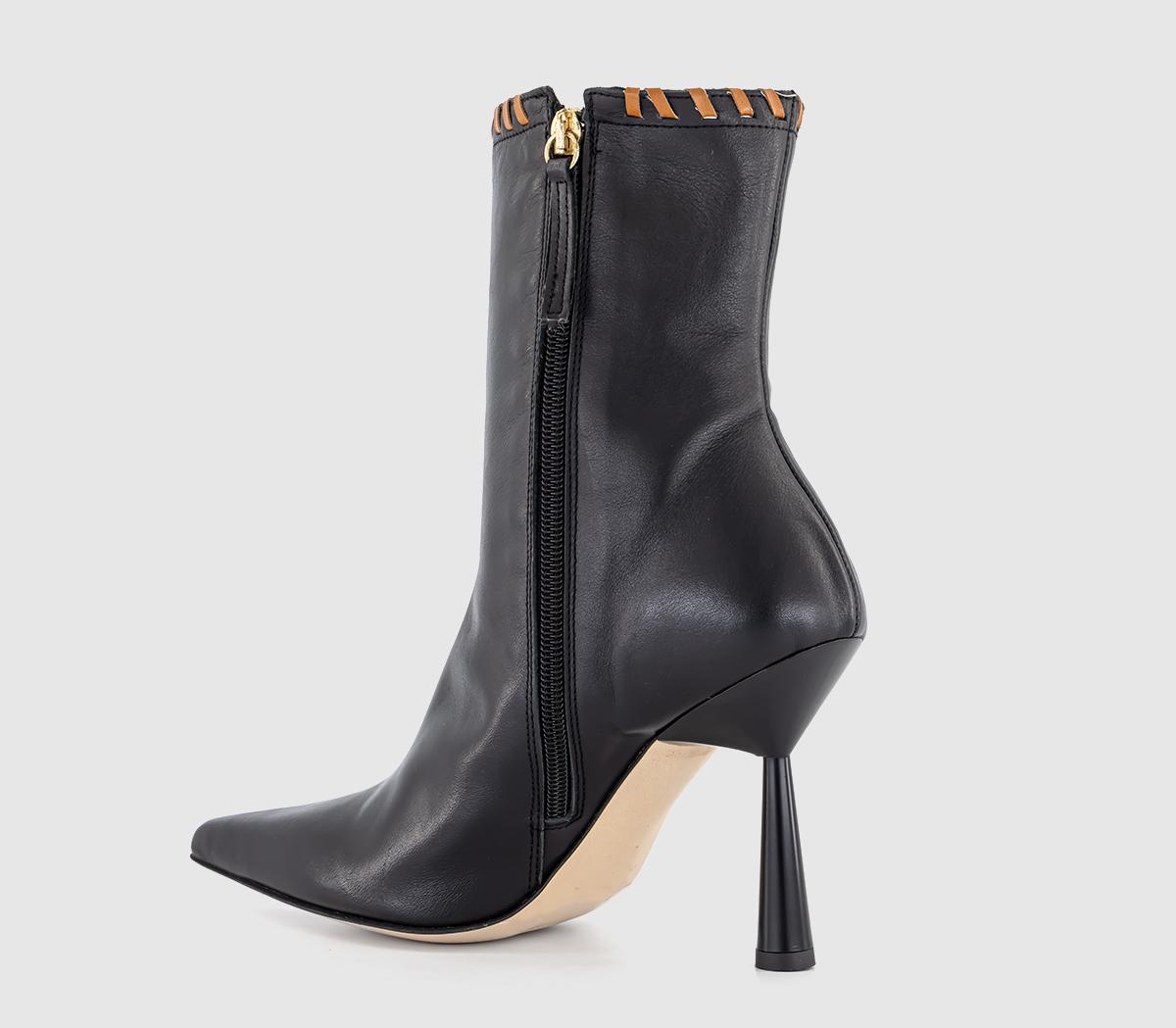 ALOHASLeo Stileto Heeled Ankled BootsBlack