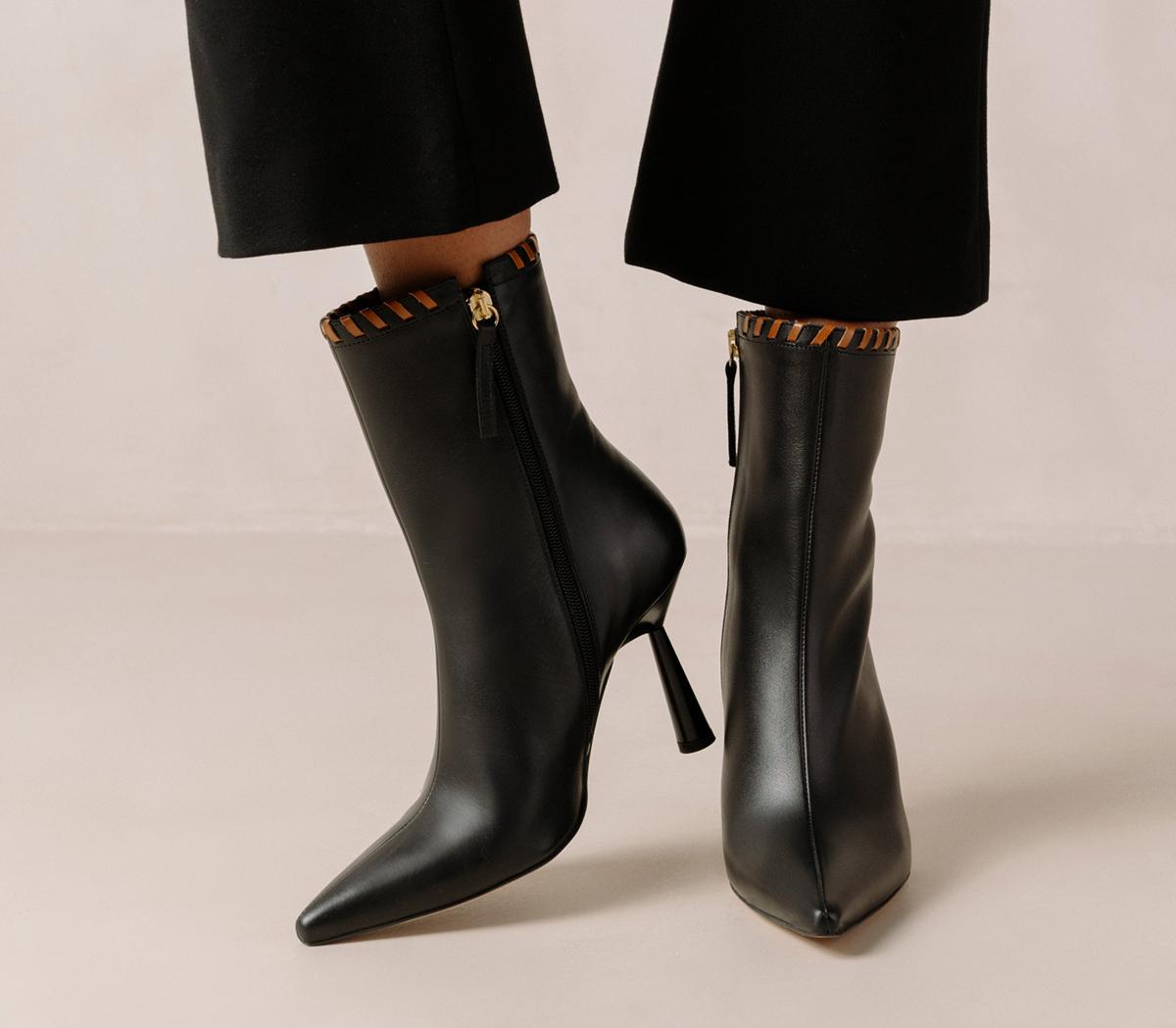 ALOHASLeo Stileto Heeled Ankled BootsBlack