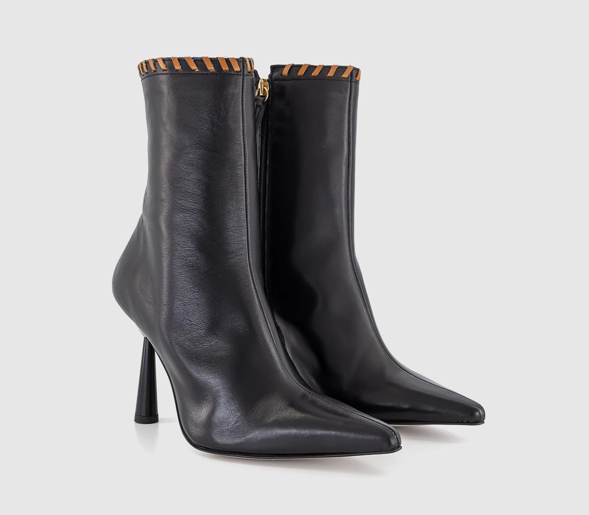 ALOHASLeo Stileto Heeled Ankled BootsBlack