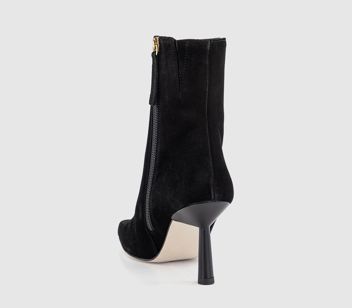ALOHASFrappe Stileto Heeled Ankle BootsBlack
