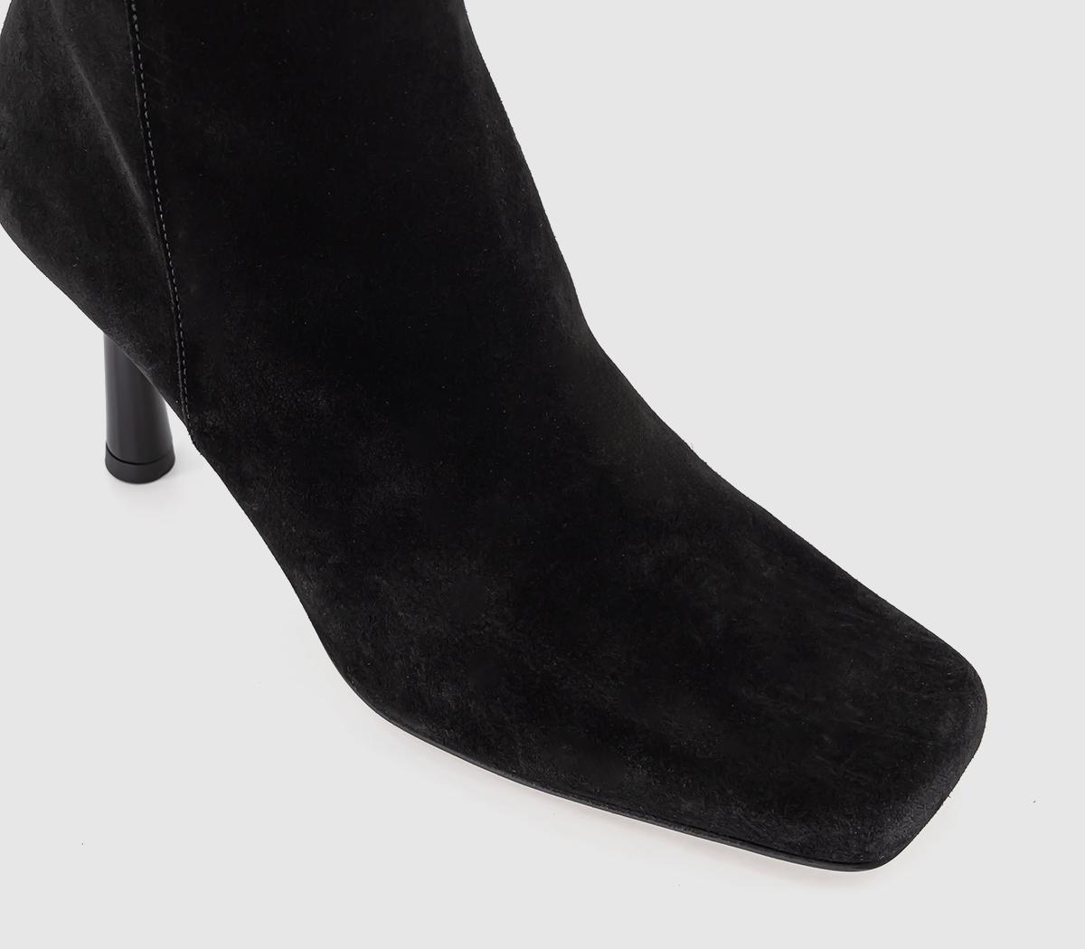 ALOHASFrappe Stileto Heeled Ankle BootsBlack