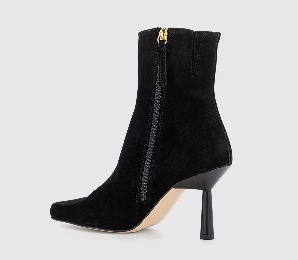 ALOHASFrappe Stileto Heeled Ankle BootsBlack
