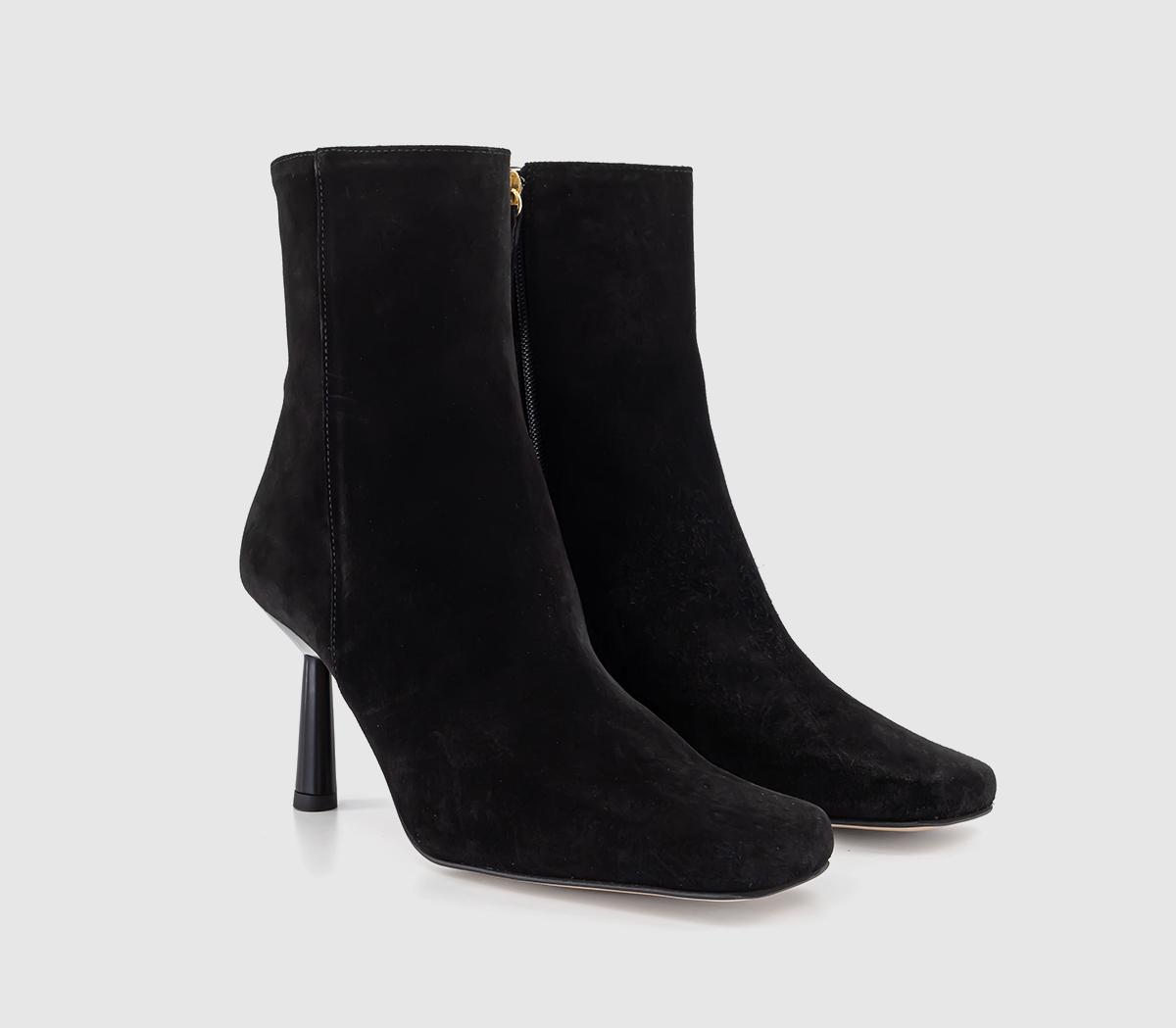ALOHASFrappe Stileto Heeled Ankle BootsBlack