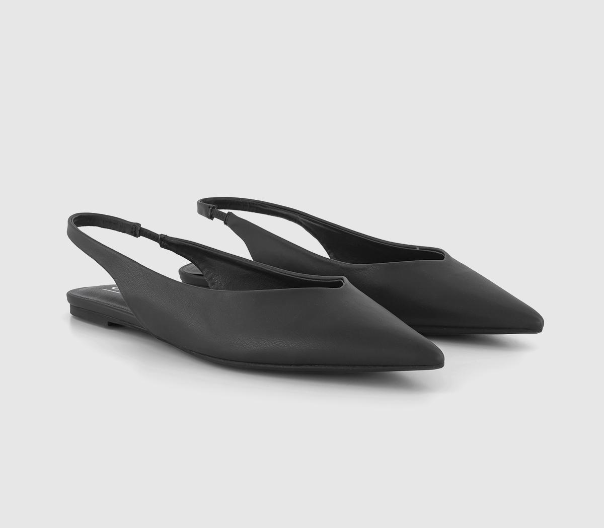 OFFICE Fling Pointed Sling Backs Black - Flat Shoes for Women