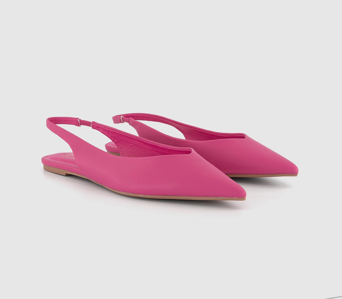 OFFICE Fling Pointed Sling Backs Pink - Flat Shoes for Women