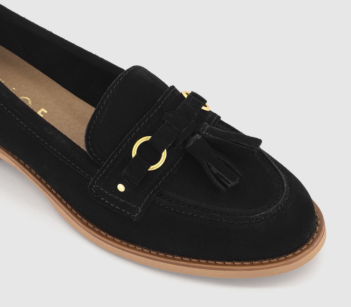 OFFICEFounder Leather Trim Tassel LoafersBlack Suede