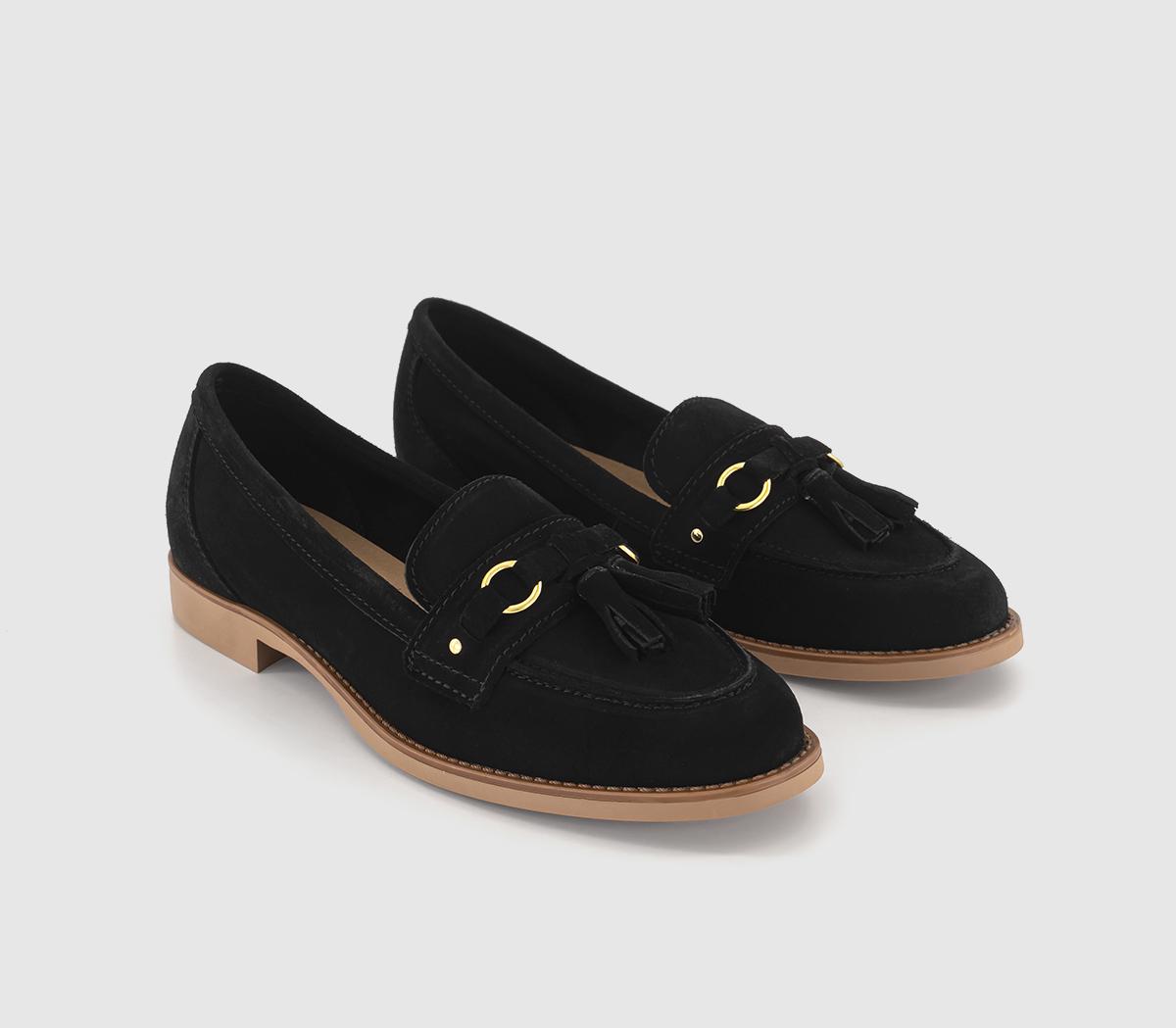 OFFICEFounder Leather Trim Tassel LoafersBlack Suede