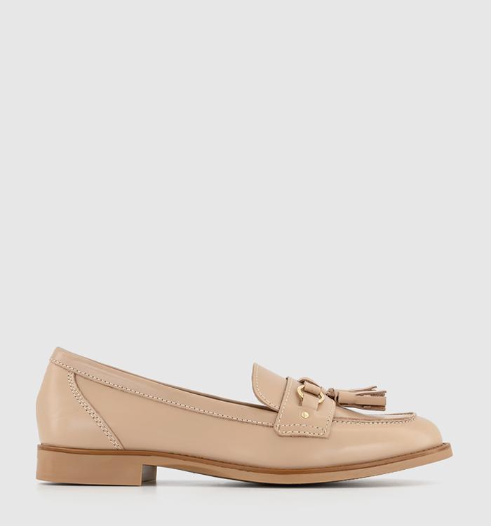 OFFICE Founder Leather Trim Tassel Loafers Blush Leather