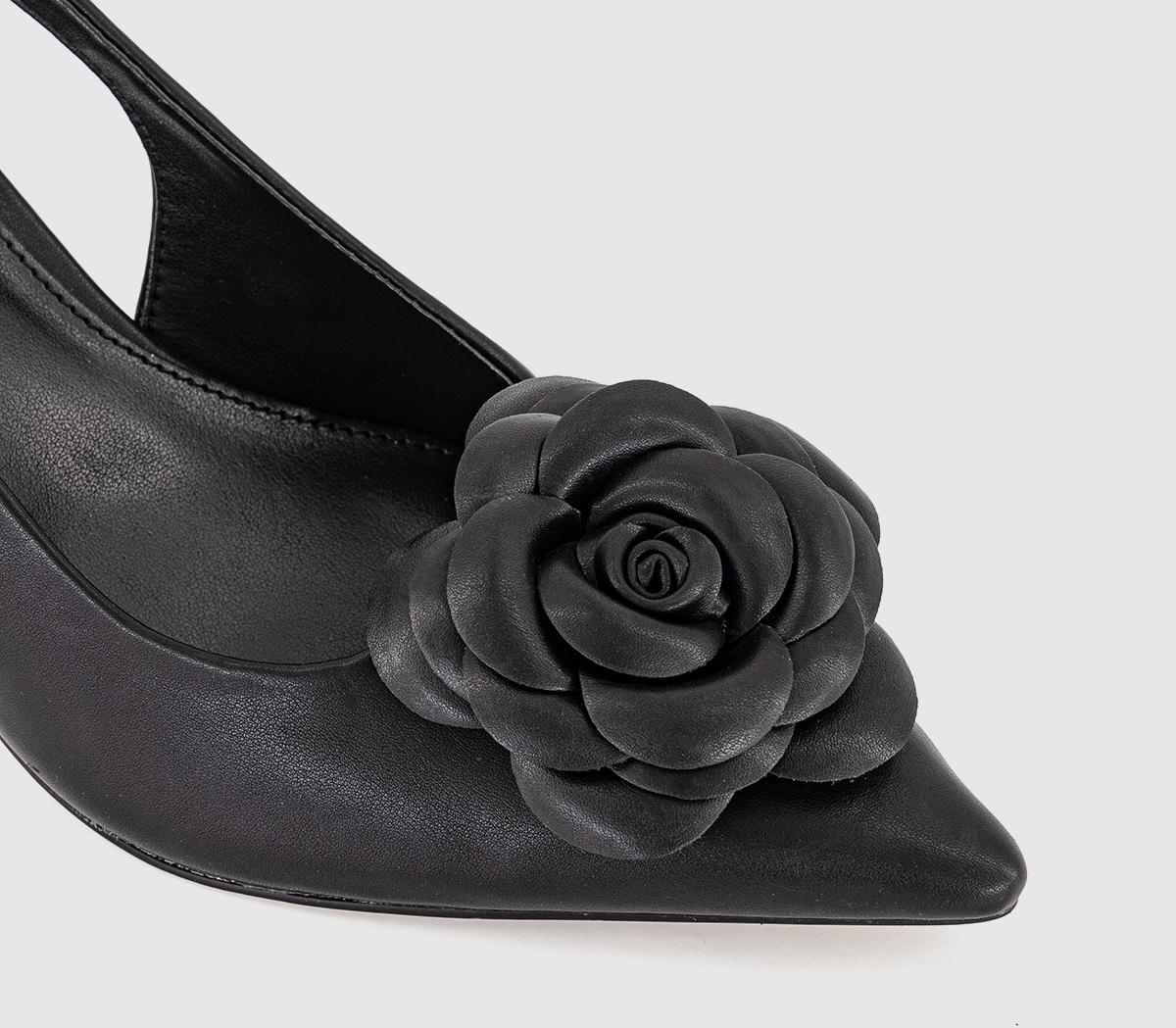 OFFICEMay Flower Detail Slingback HeelsBlack