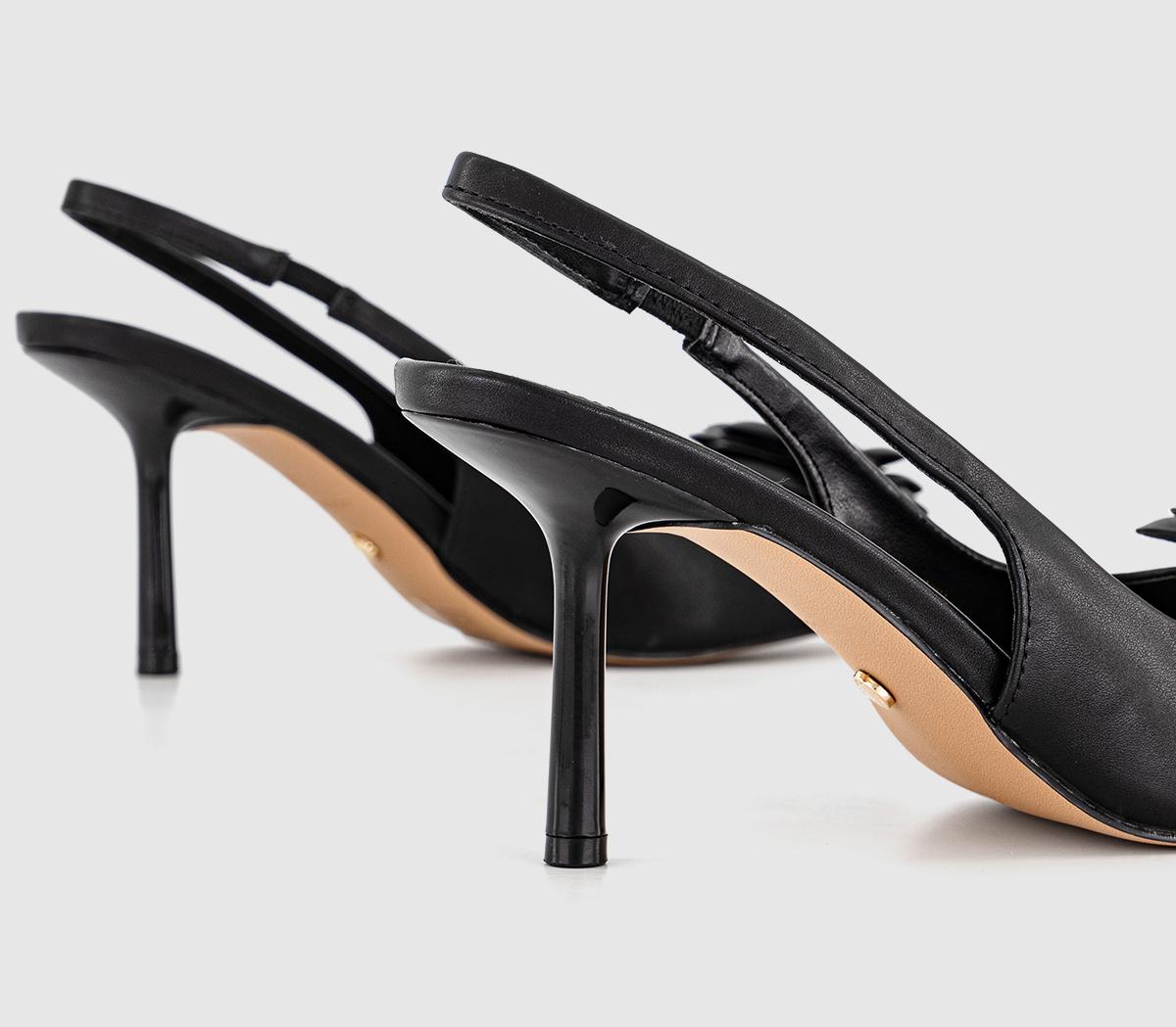OFFICEMay Flower Detail Slingback HeelsBlack