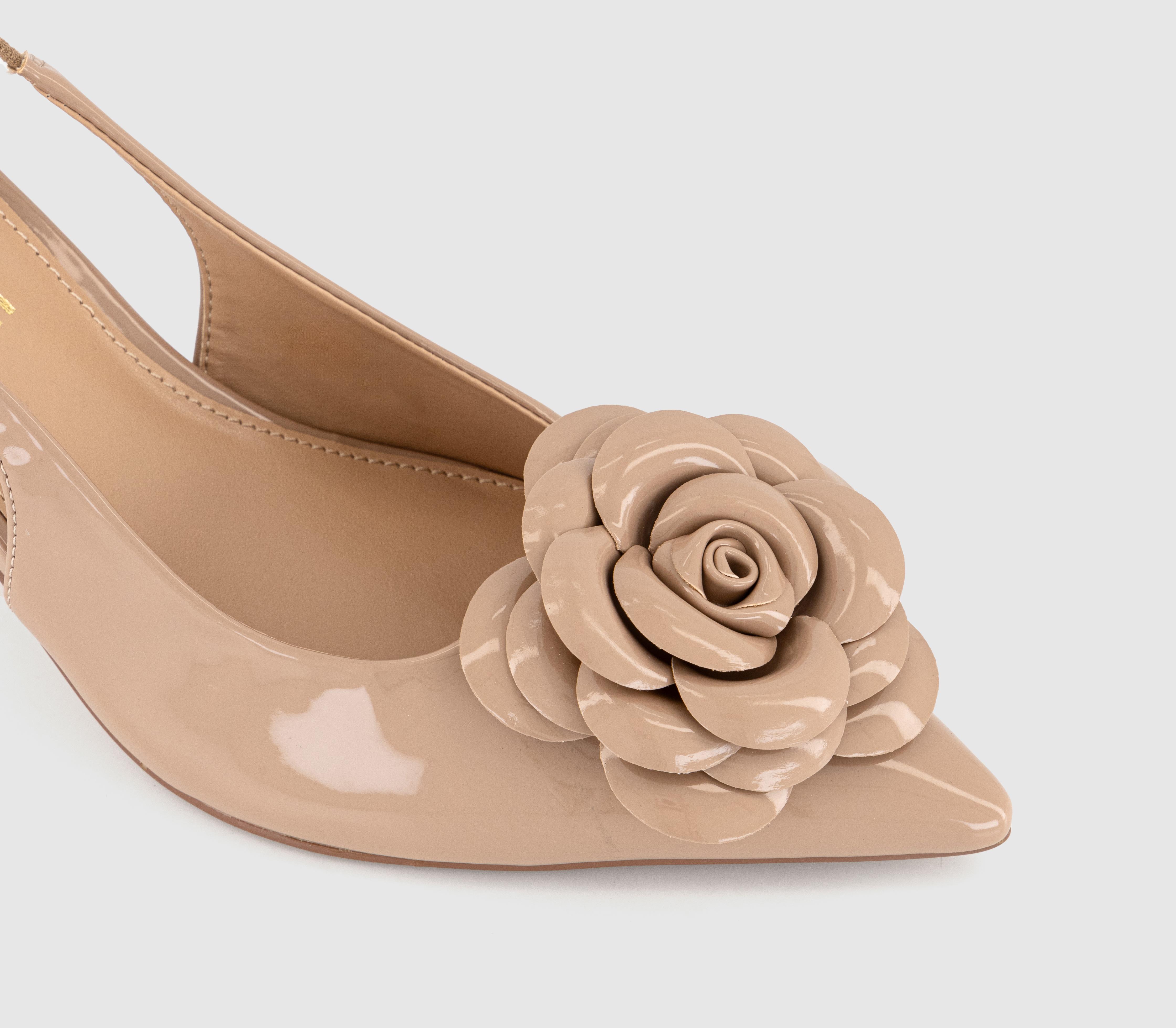 OFFICEMay Flower Detail Slingback HeelsBeige