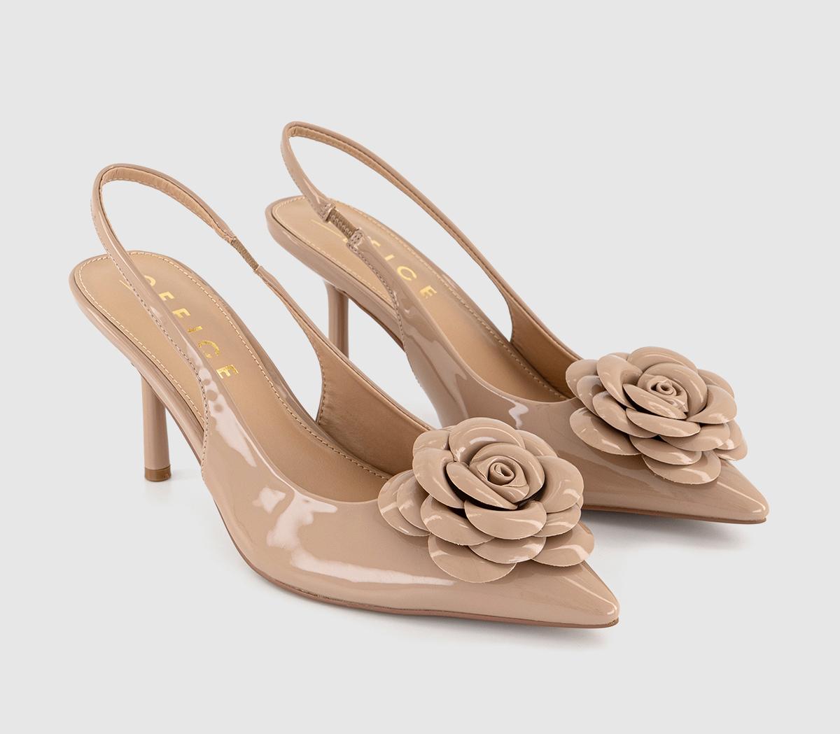 OFFICEMay Flower Detail Slingback HeelsBeige